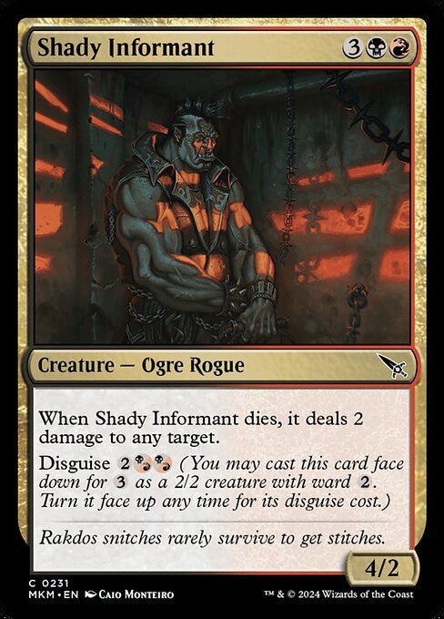 (231) MTG ■金/英語版■ 《不審な密通者/Shady Informant》★FOIL★ カルロフ邸殺人事件 MKM 金C_画像1