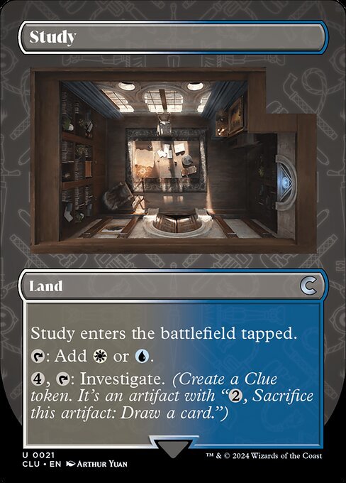 (021) MTG ■土地/英語版■ 《Study》▲拡張アート▲ カルロフ邸殺人事件：Clue Edition CLU 土地U_画像1