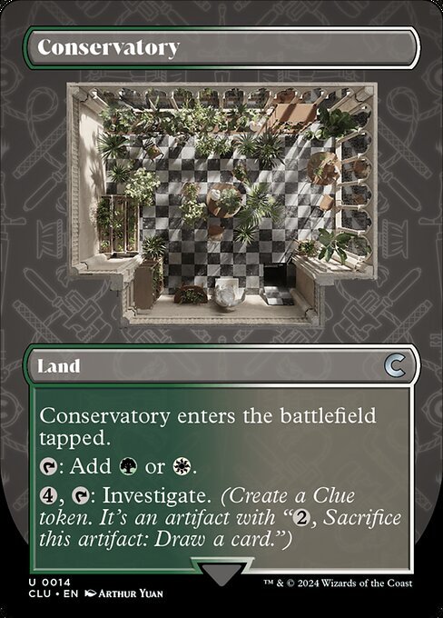 (014) MTG ■土地/英語版■ 《Conservatory》▲拡張アート▲ カルロフ邸殺人事件：Clue Edition CLU 土地U_画像1