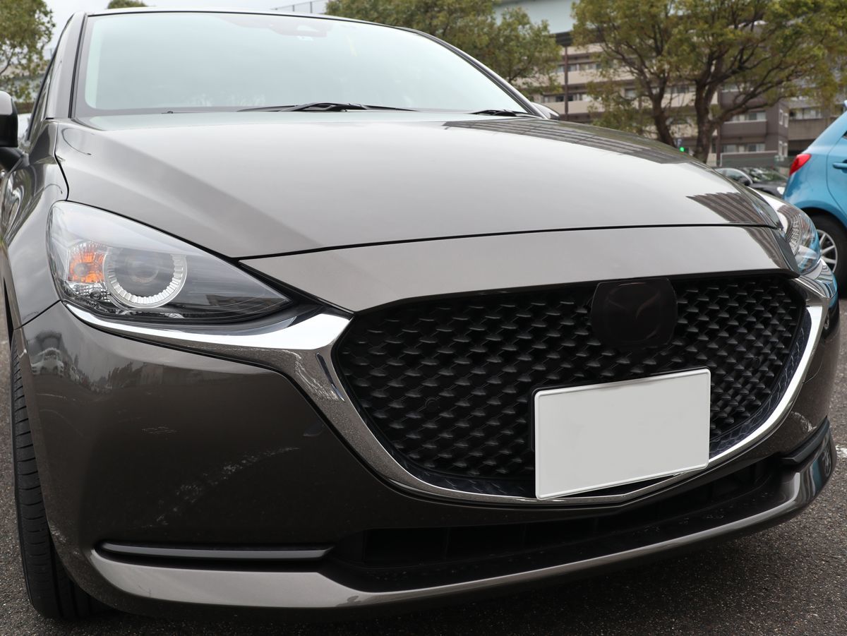 Tint+カット済み エンブレム スモークフィルム(ブラックスモーク5％★MRCC装備車用)MAZDA2/デミオDJ3FS/DJ3AS/DJLFS/DJ5FS/DJ5AS DJの画像2