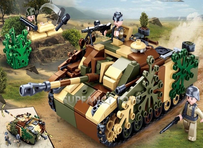 ドイツ陸軍 三号突撃砲　戦車　LEGO互換　匿名配送　レゴ武器　インテリア　送料無料　ナチス　プラモデル　ミニフィグ　ブロック