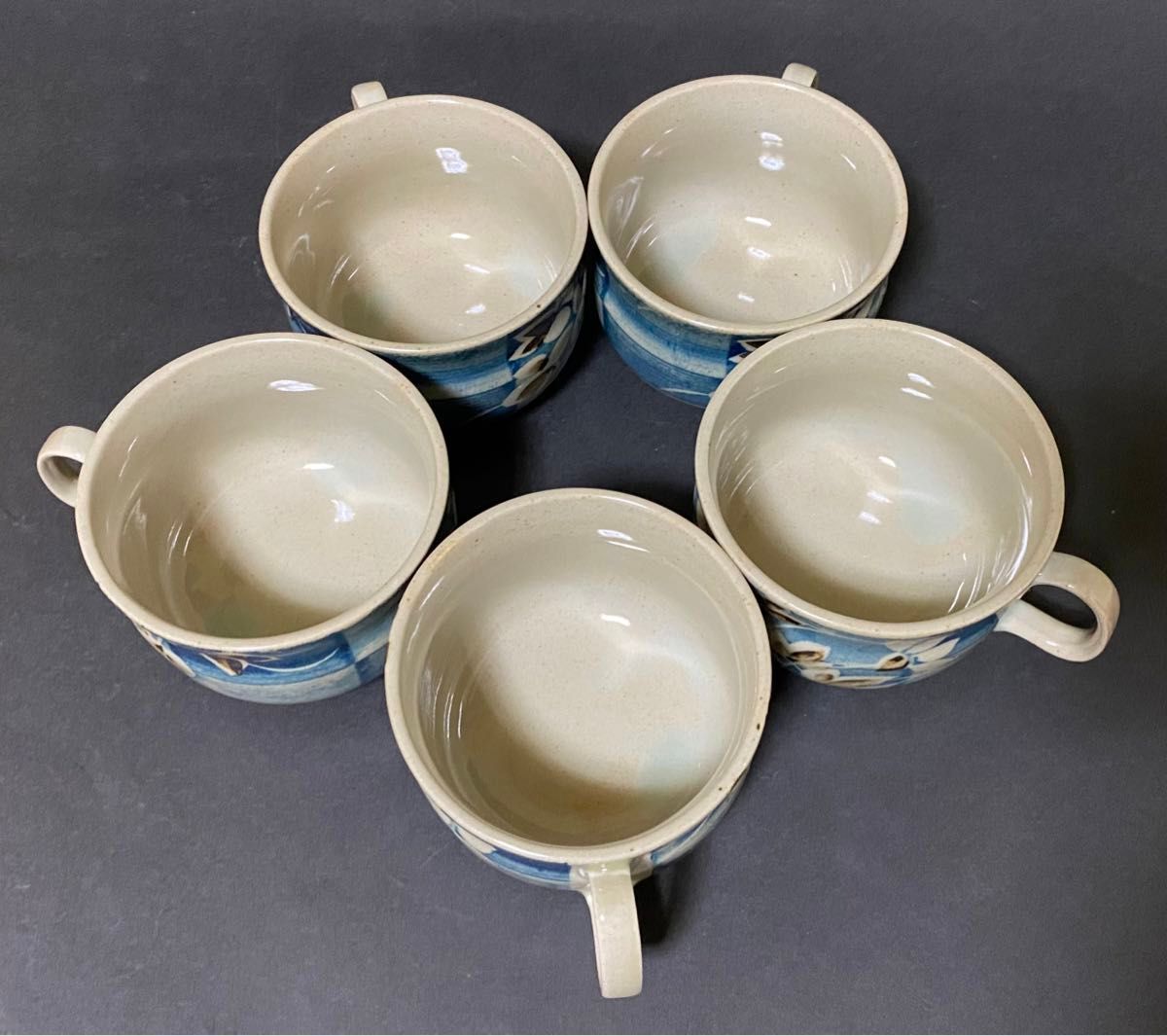 茶碗蒸し容器　市松菊　バラエティカップ　マグカップ　スープカップ　浜九郎窯　未使用品