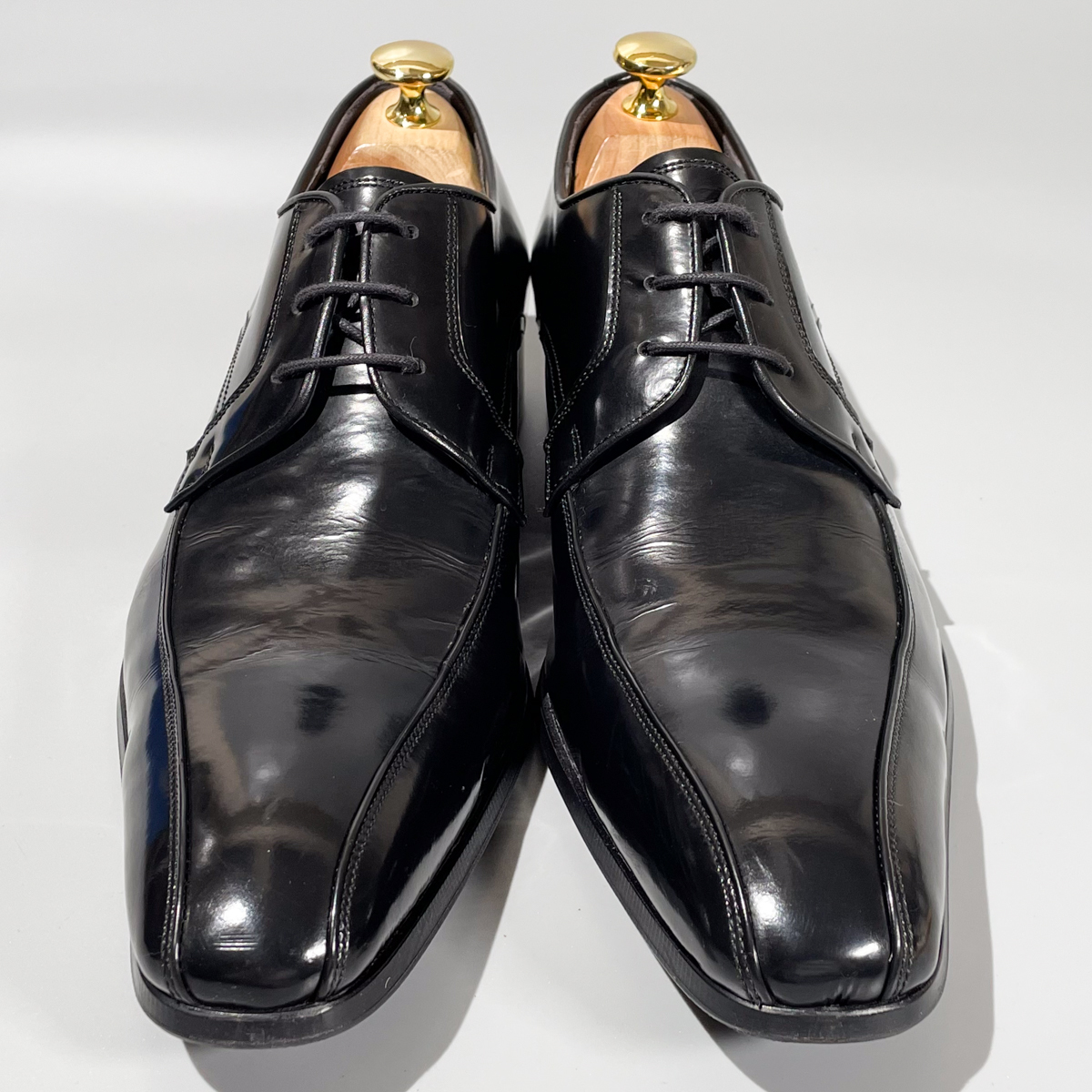 即決 whoop'-de-doo' フープディドゥ スワールトゥ 外羽根式 ブラック 黒 メンズ 本革 レザー 革靴 25cm ビジネスシューズ 紳士靴 F1869_画像3