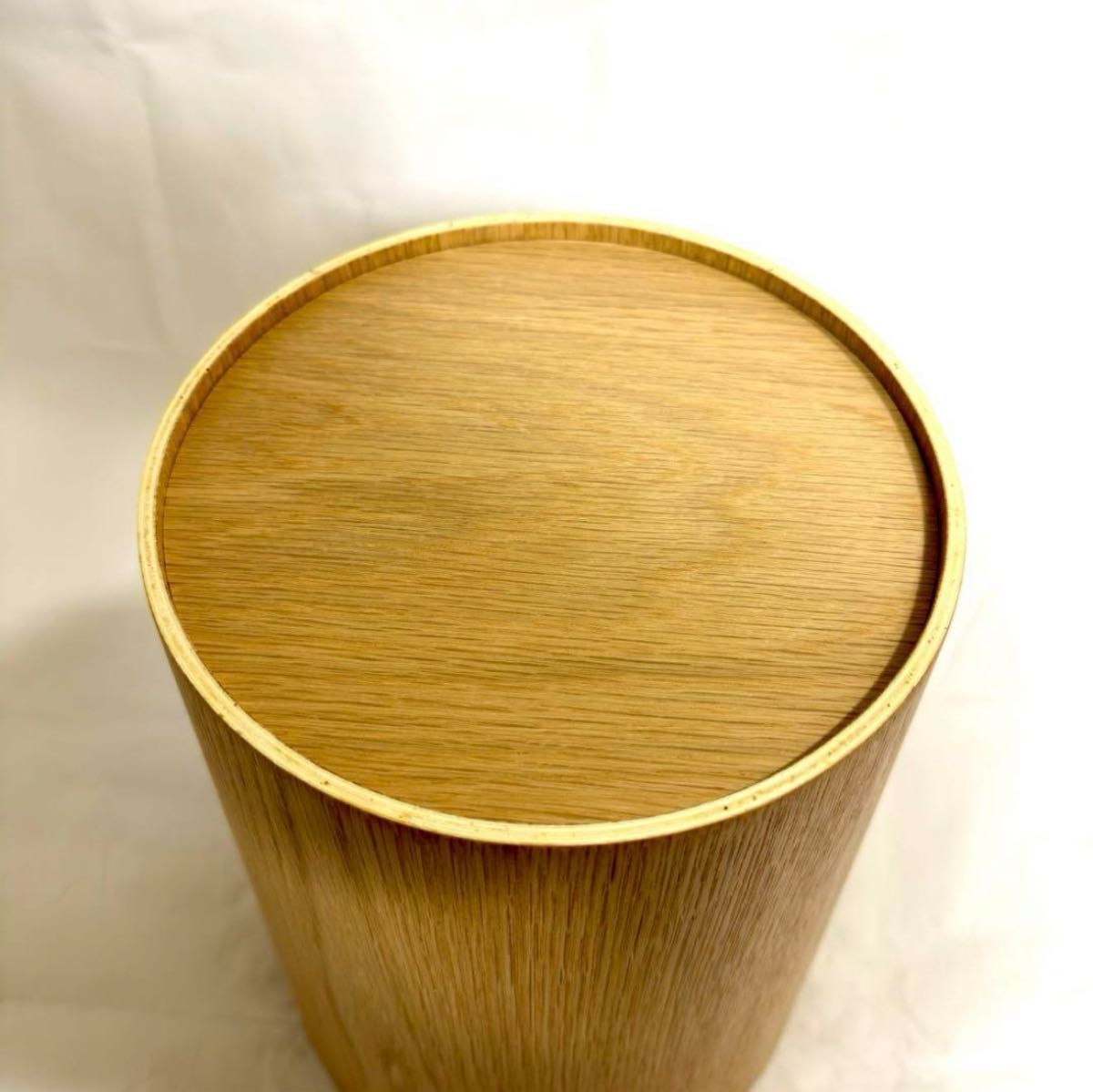 無印良品 MUJI 木製ごみ箱・袋止めワイヤー付 オーク材突板・丸 無印良品 MUJI 木製ごみ箱・袋止めワイヤー付 オーク材突板・丸