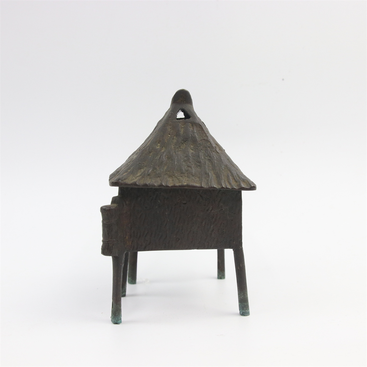 0020 時代物 古銅 葛屋 銅香炉 約H15cm 葛屋形 香炉 高麗 日本 中国 古美術 _画像2