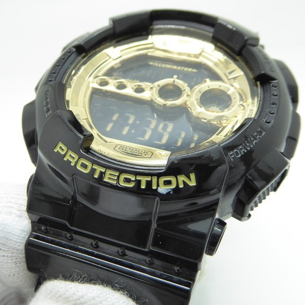 1円～ CASIO カシオ G-SHOCK Gショック GD-100GB メンズ ウォッチ ブラック×ゴールド ◆送料600円(近畿)～◆～2/23(金)終了 質屋-9361_画像4