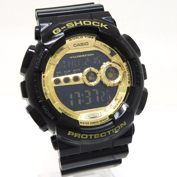 1円～ CASIO カシオ G-SHOCK Gショック GD-100GB メンズ ウォッチ ブラック×ゴールド ◆送料600円(近畿)～◆～2/23(金)終了 質屋-9361_画像2