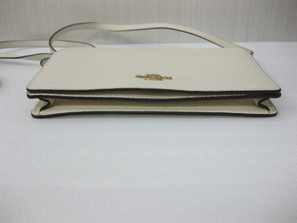 COACH F30256 Coach leather shoulder bag ivory shoulder wallet pouch . purse pouch *a