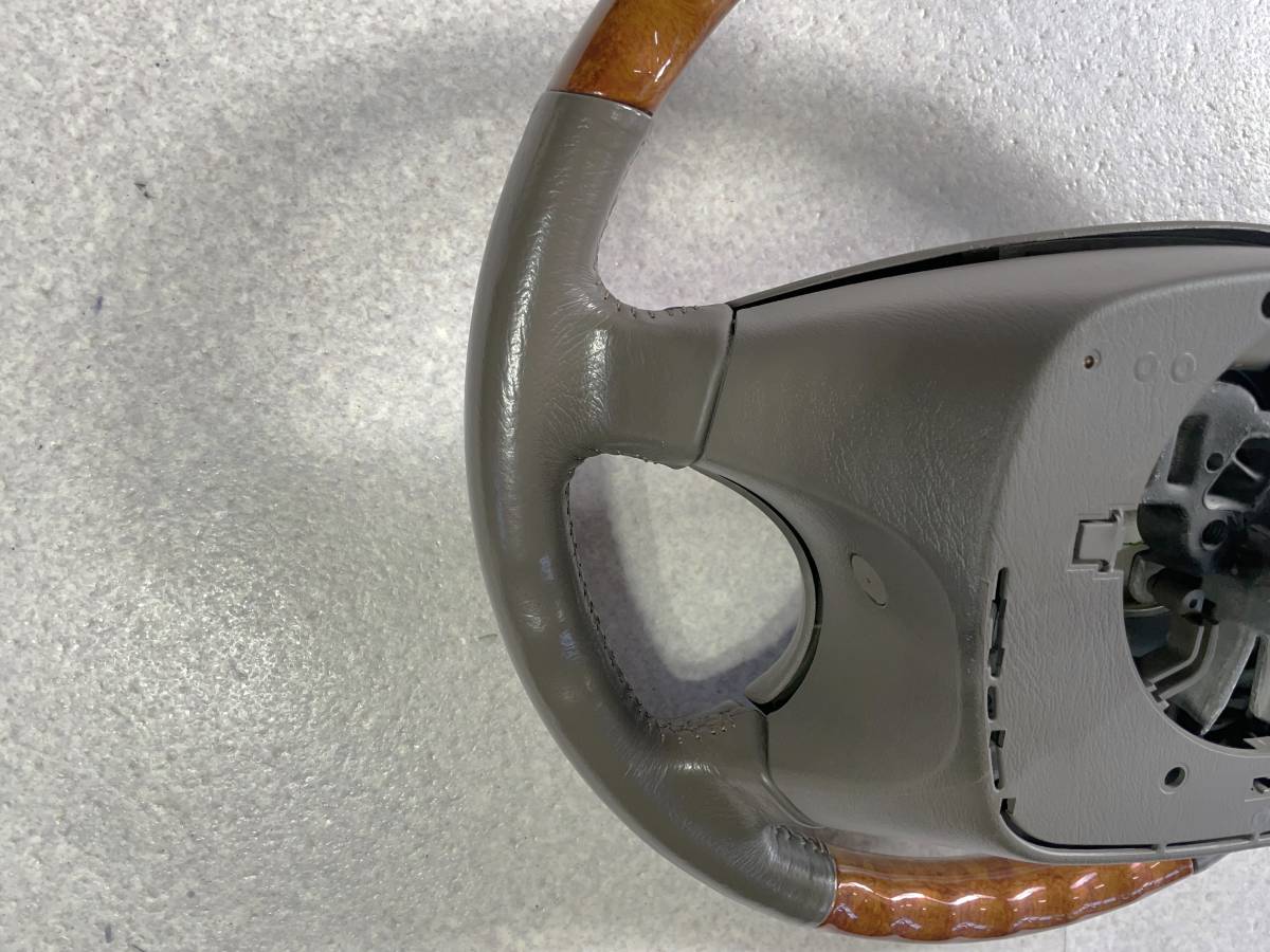 送込★110系マーク2 純正ウッドコンビハンドル 後期型ステアリング トリム№ AN01 H16年車 JZX110GX110 茶木目 ウッドハンドル