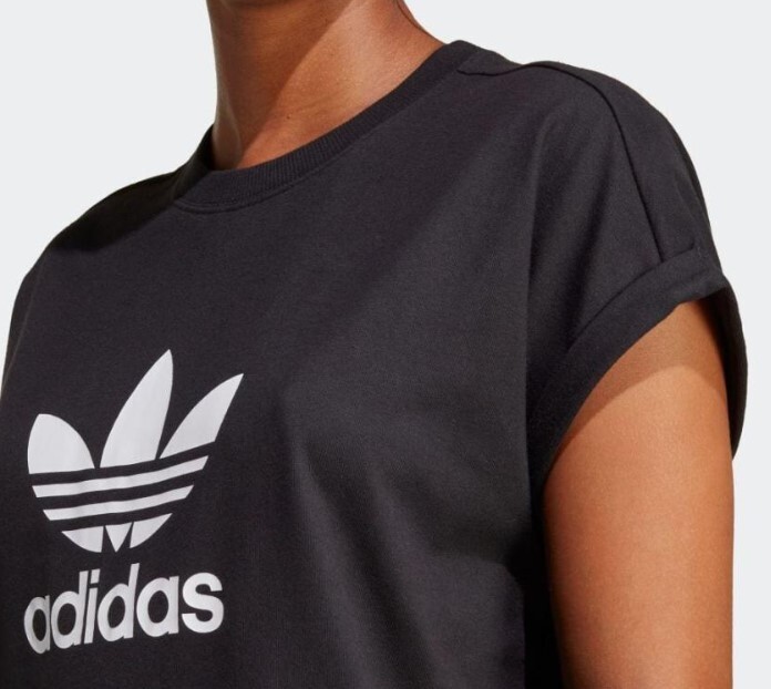 adidas 新品！アディカラー Tシャツワンピース L黒 送料無料 ルーズフィット_画像3