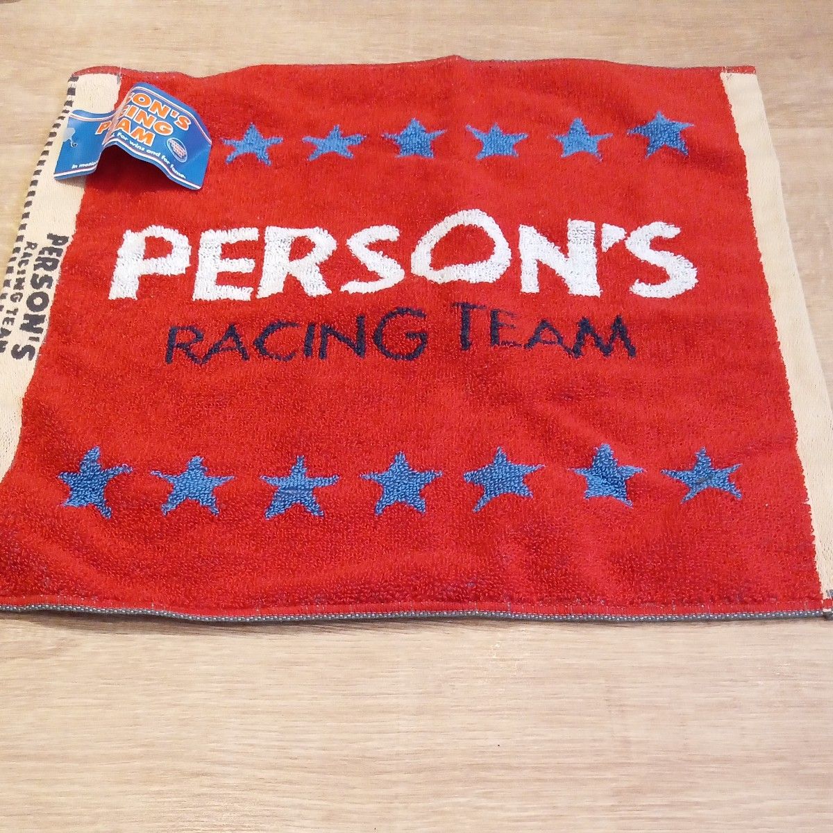 PERSON'S RACING TEAMパーソンズハンドタオルハンカチ日本製綿100サイズ約36×36未使用タグ付き２枚セット