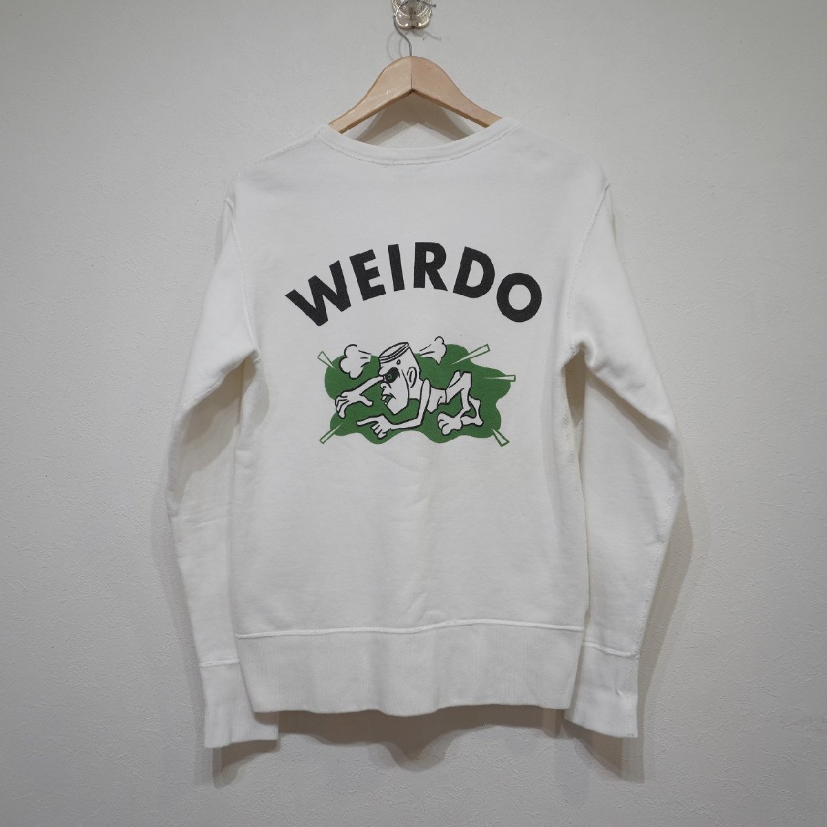 WEIRDO (M) スウェット トレーナー ウィアード プリント 白 WRD-17-AW-15 I1-59_画像2