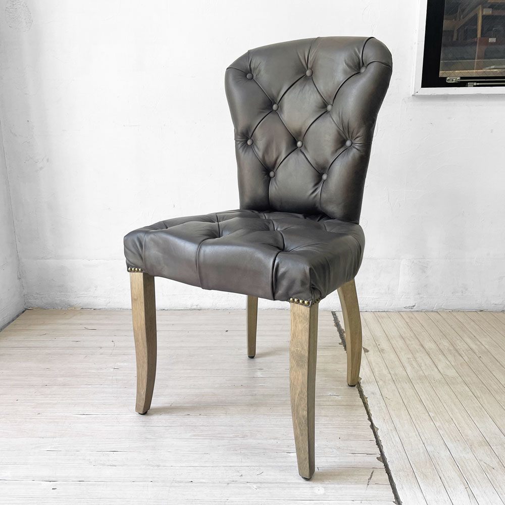 ★ ハロ HALO チェスターチェア CHESTER CHAIR デストロイド ブラック dstroyed black 本革 レザー ダイニングチェア 展示美品