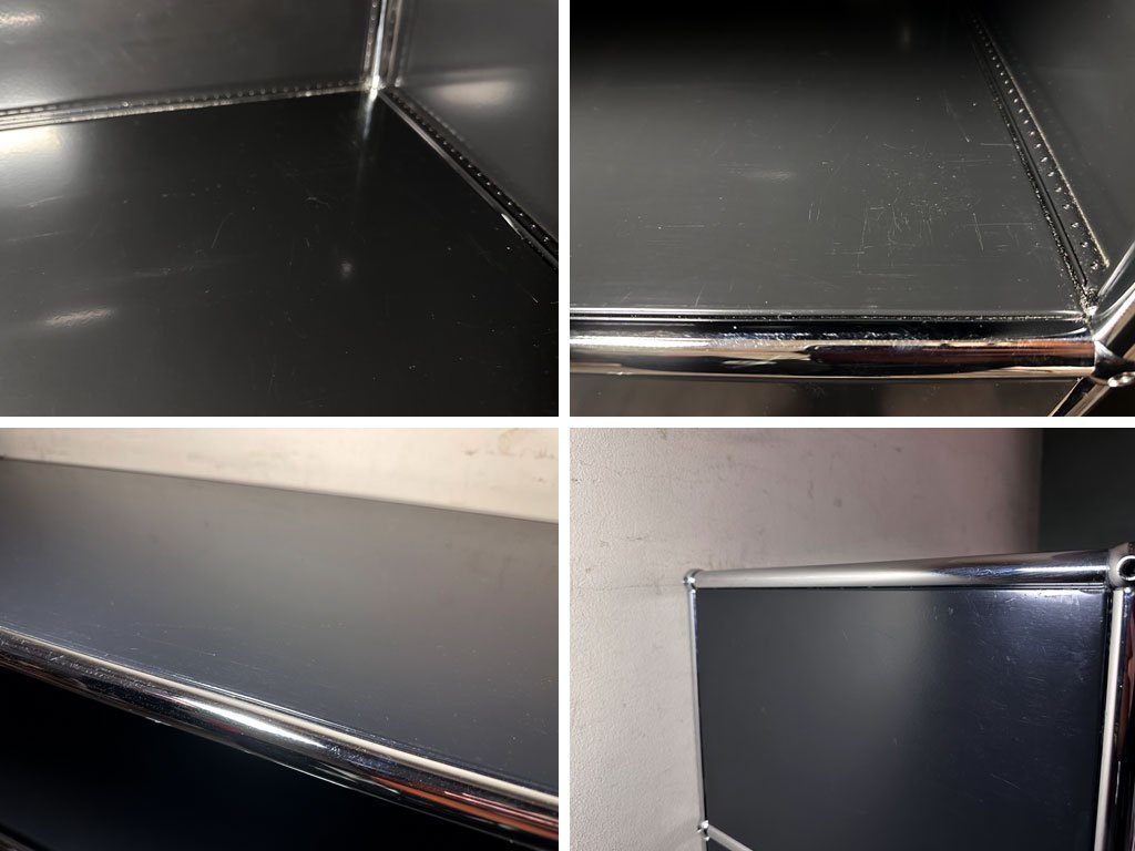 # USM is la-USM Haller modular furniture 1 row 5 step cabinet graphite black Drop down door flitsu* is la-