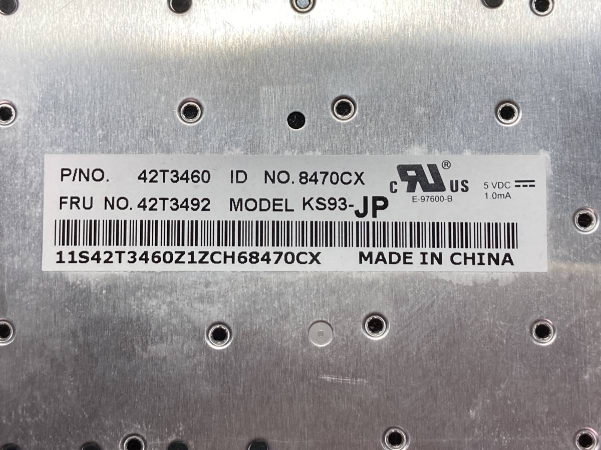 美品 Lenovo ThinkPad X60 X60s X61 X61s 日本語キーボード 42T3492 42T3460 KS93-JP NMB ③_画像3