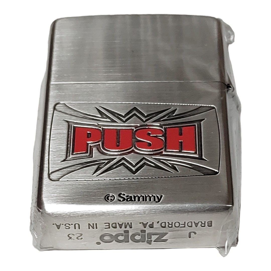 【未使用品】サミー　 ZIPPO　Sammy　 ジッポ　 シルバー ライター USA　プッシュボタン　PUSH　スロット　パチスロ