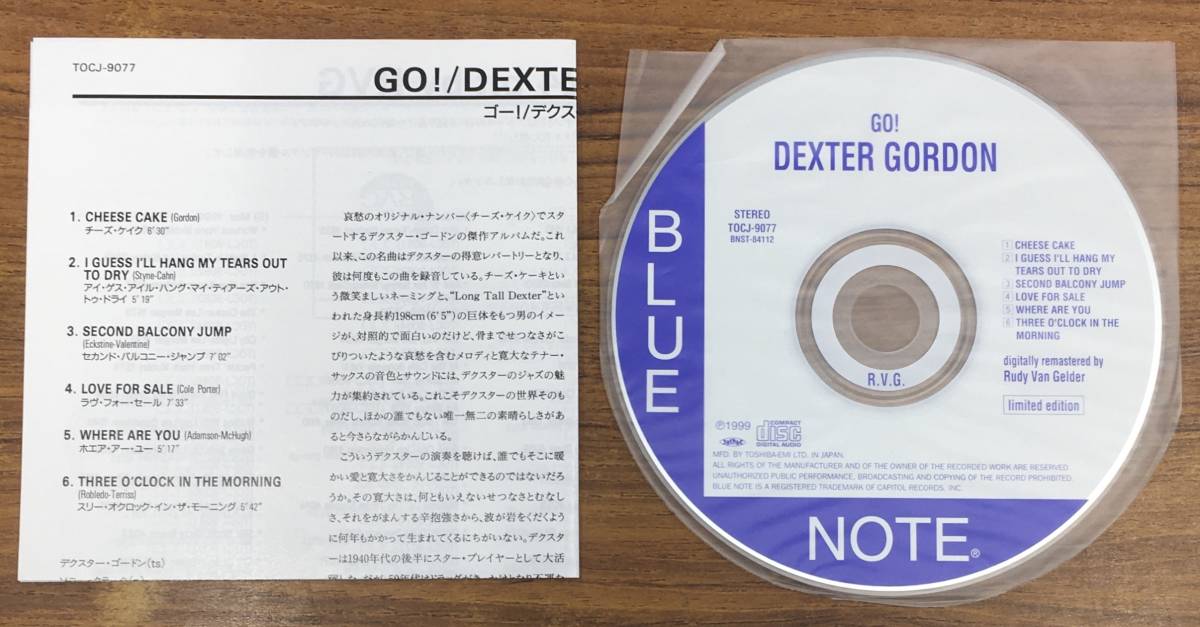 BNJ-155 紙ジャケ CD デクスター・ゴードン - ゴー! TOCJ-9077 帯付 DEXTER GORDON Go BLUE NOTE RVG_画像3