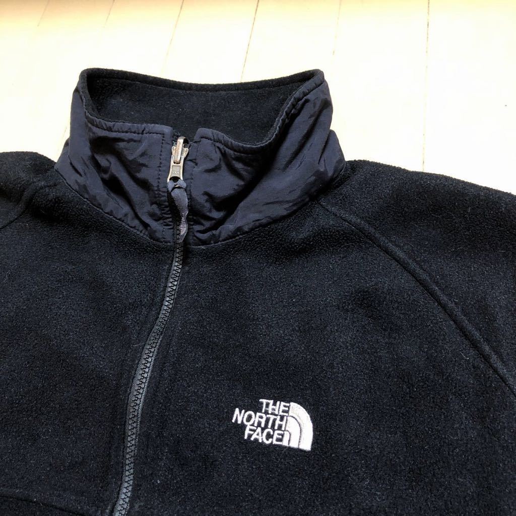 THE NORTH FACE /ノースフェイス メンズXL フリース ベスト ジャケット 黒 ロゴ刺繍 アウトドア キャンプ 登山 古着_画像3