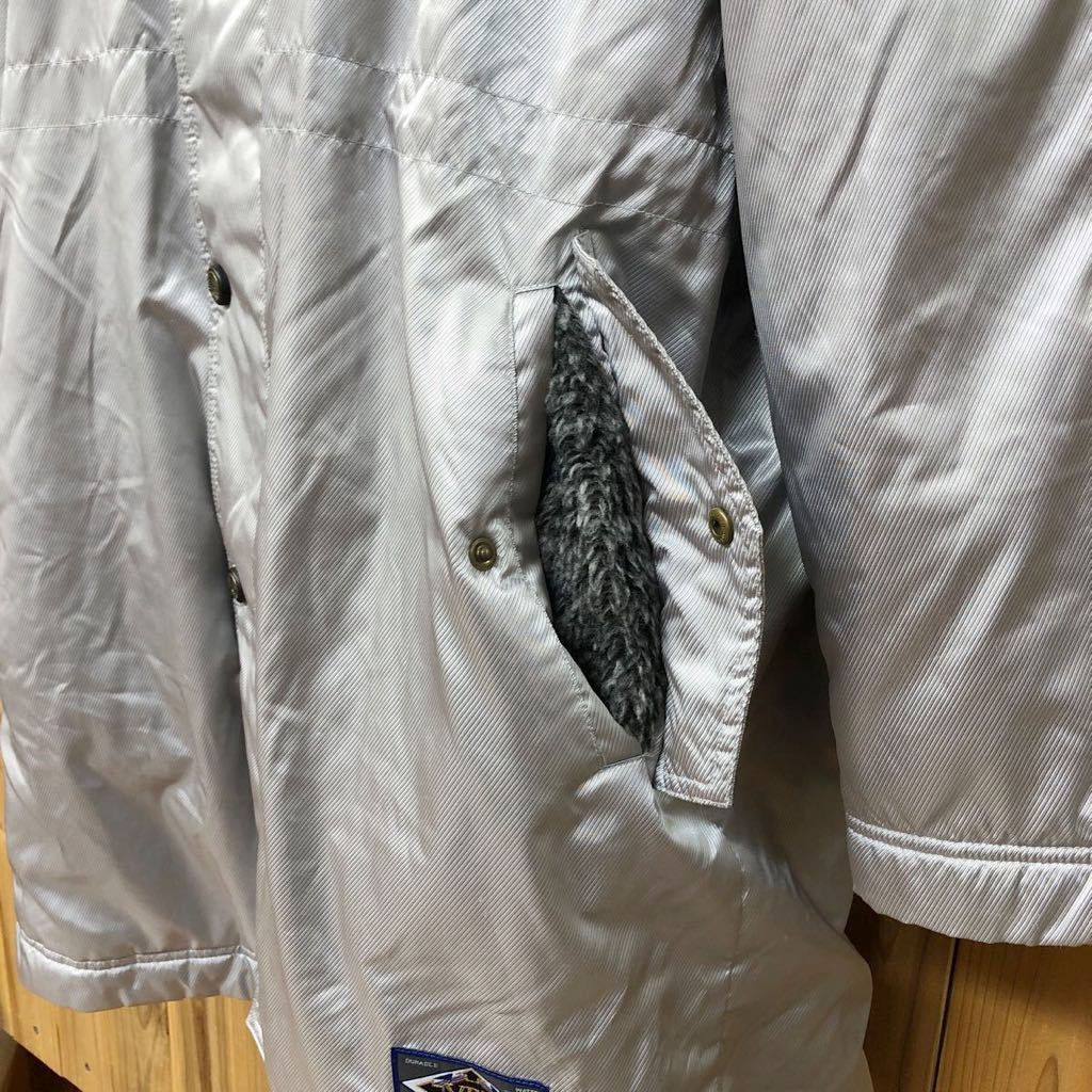 Kappa / Kappa / men's M bench coat long sleeve jacket reverse side boa big Logo embroidery hood demountable protection against cold warm-up sport wear 