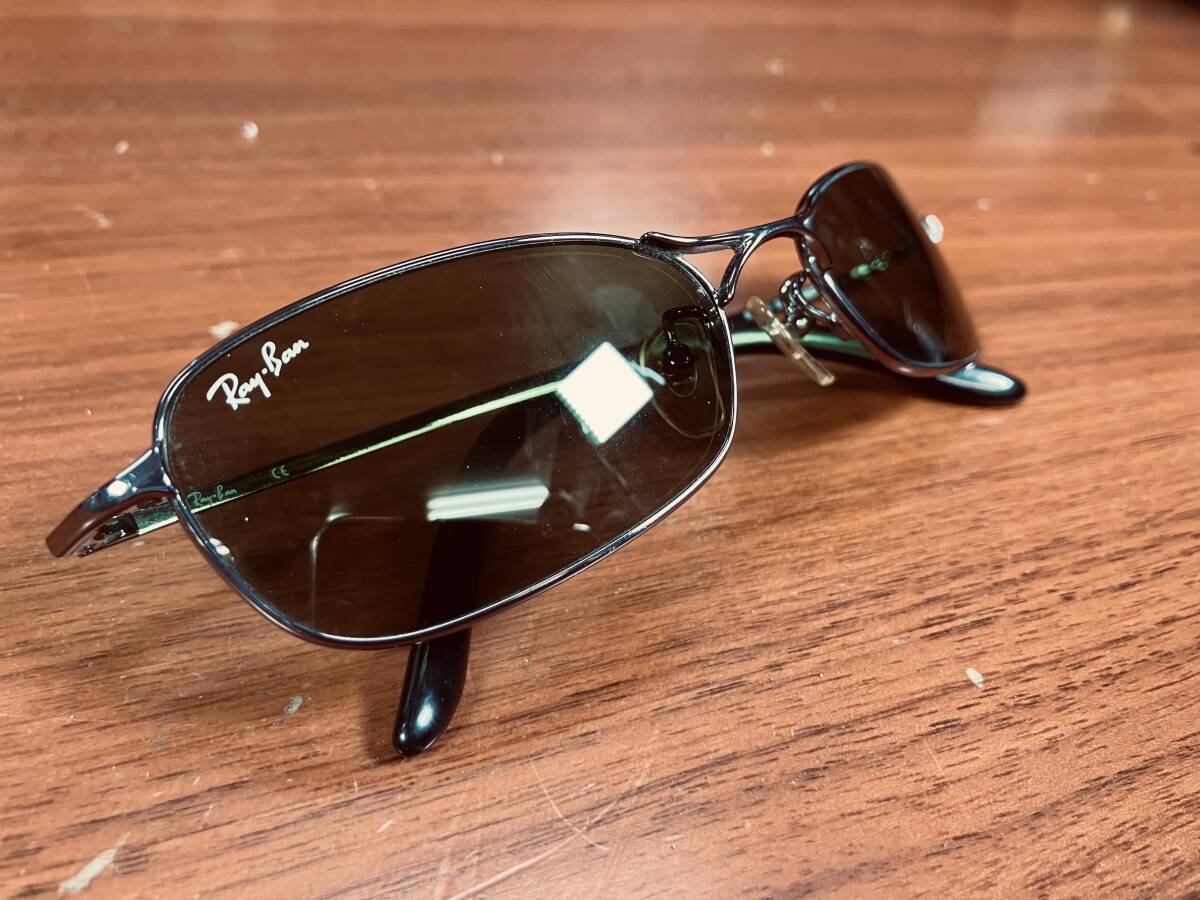 R7691A-YP+【USED】 レイバン Ray Ban RB3210 度無し　サングラス　グリーン×ガンメタ_画像3