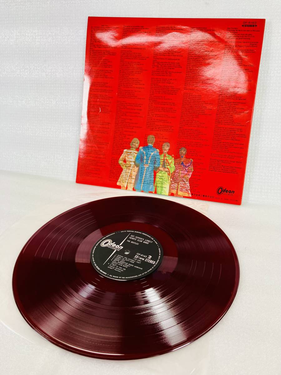 R7686B [ Vintage ] USED Beatles record THE BEATLES red record Odeon Japanese record SGT.PEPPER\'S LONELY HEARTS CLUB BAND