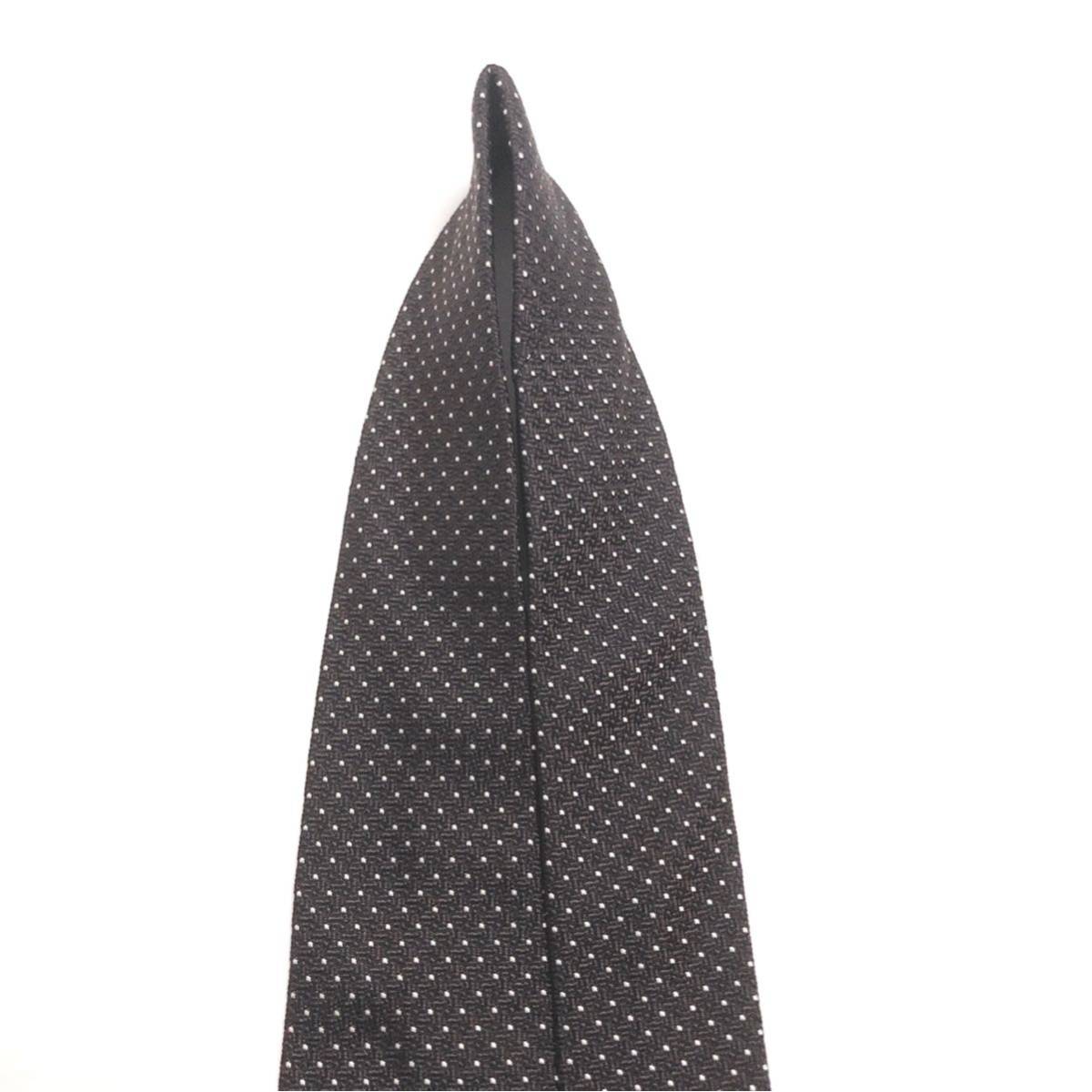 PRADA プラダ 未使用級 ネクタイ 最高級シルク 紙タグ付き 刺繍 茶色_画像9