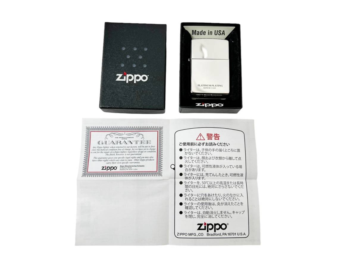 zippo (ジッポー) 2022年製 PLATINUM PLATING シルバー オイルライター 雑貨/028_画像10