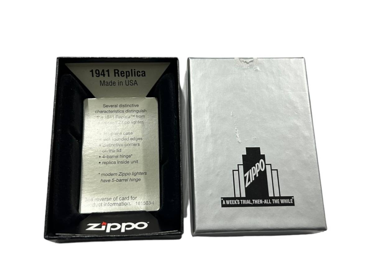 zippo (ジッポー) 2022年製 1941レプリカ GUARANTEE ギャランティ オイルライター シルバー 雑貨/091_画像6
