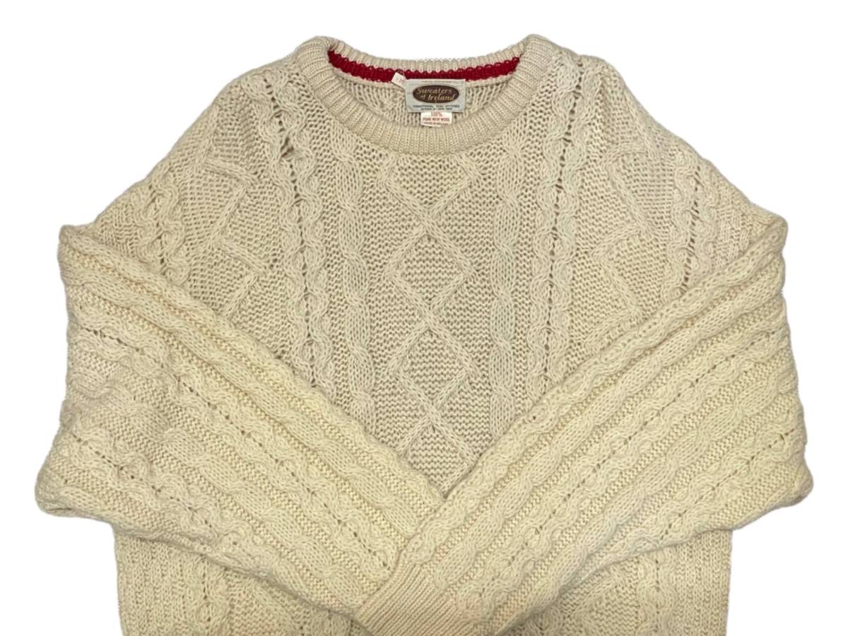 Sweaters of Ireland フィッシャーマン ニット セーター アイルランド製 ハンドニット XL クリーム系/078_画像4