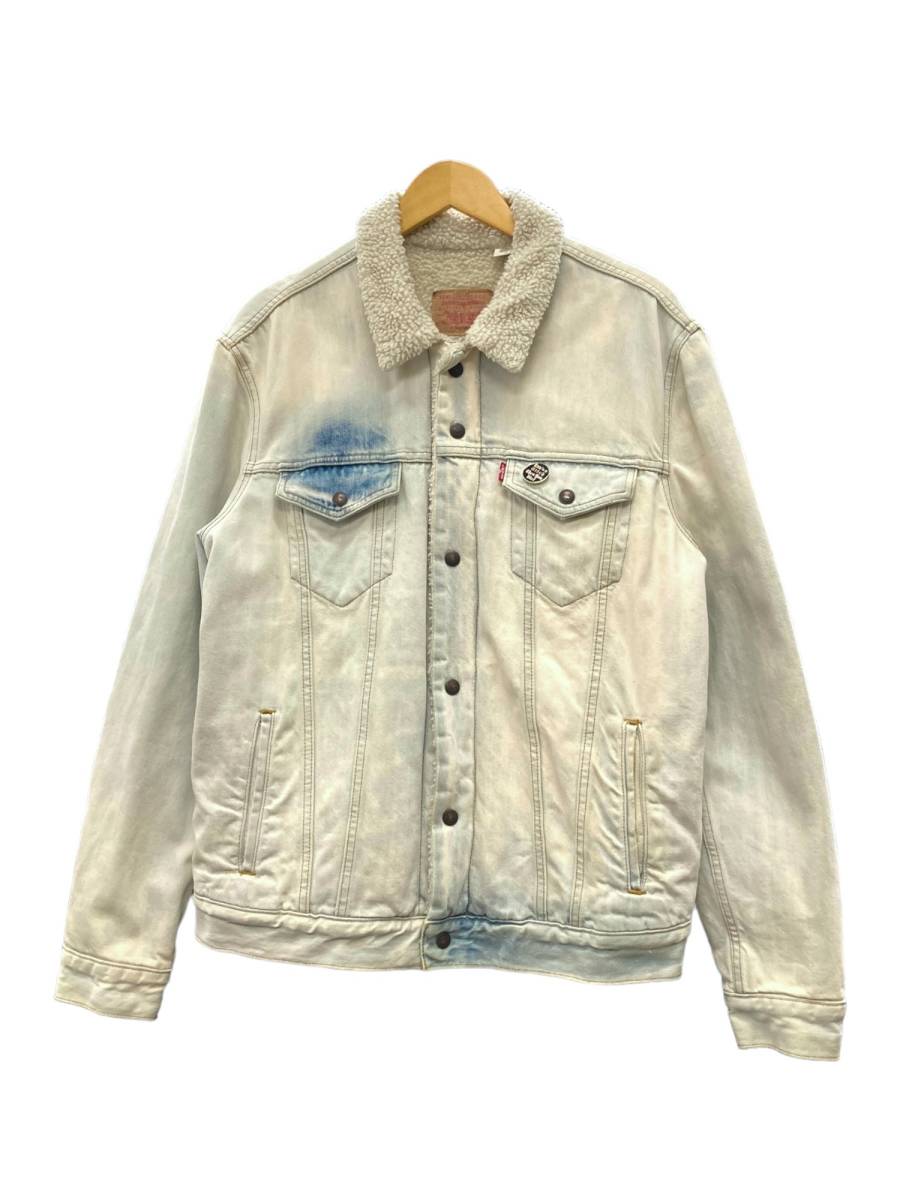 Levi’s (リーバイス) ×Supreme (シュプリーム) 2019AW BleachedSherpaTruckerJacket ボア Gジャン 29508-0000 L ホワイト メンズ/027