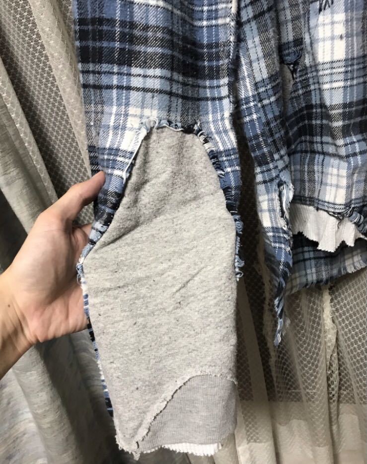 3 新品 GREG LAUREN グレッグローレン 50/50 COWBOY FLANNEL STUDIO SHIRT 再構築 リメイク チェック ネルシャツ ラルフローレン キムタク_画像3