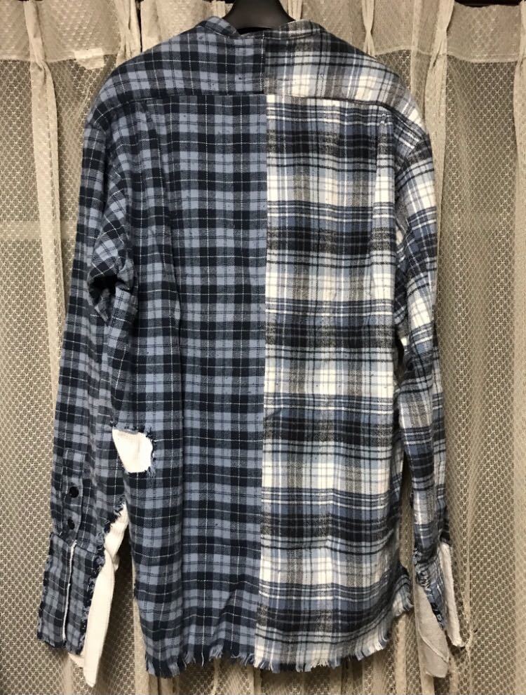 3 新品 GREG LAUREN グレッグローレン 50/50 COWBOY FLANNEL STUDIO SHIRT 再構築 リメイク チェック ネルシャツ ラルフローレン キムタク_画像5