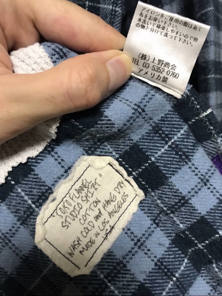 3 新品 GREG LAUREN グレッグローレン 50/50 COWBOY FLANNEL STUDIO SHIRT 再構築 リメイク チェック ネルシャツ ラルフローレン キムタク_画像9