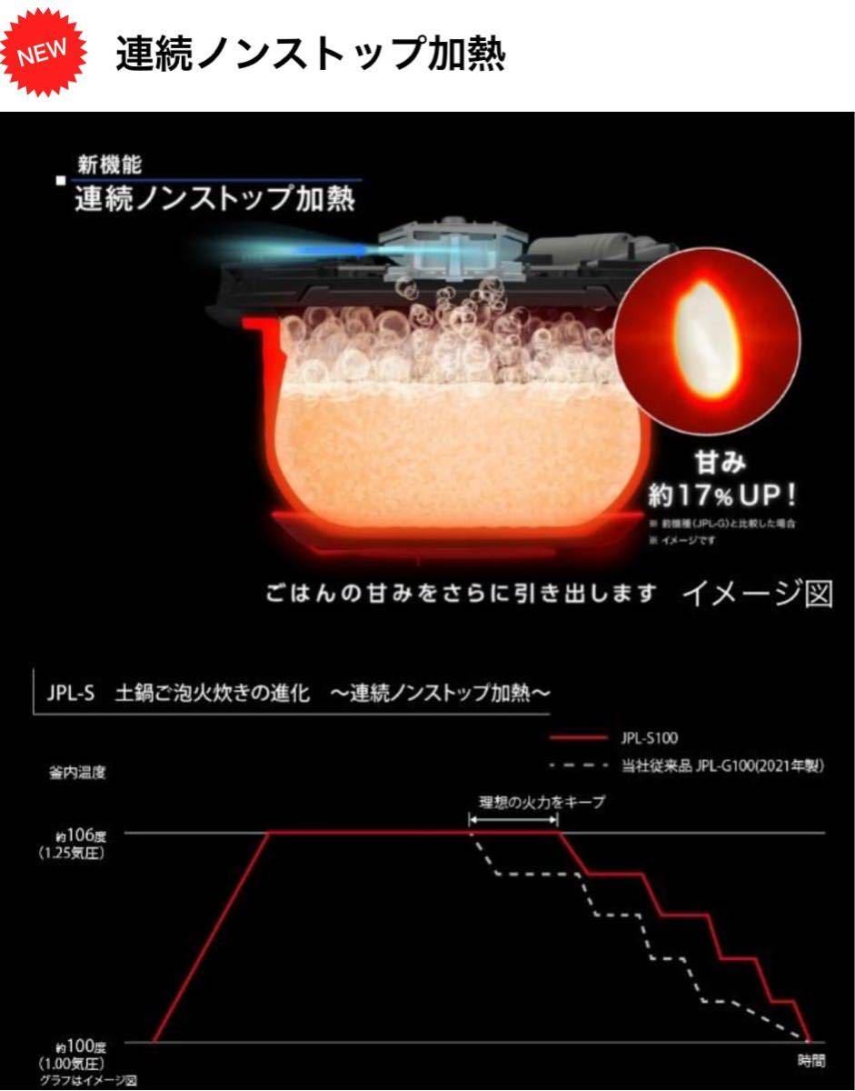 新品未開封 TIGER 土鍋ご泡火炊き 炊飯器 JPL-S100-KT 送料込み　即決_画像4