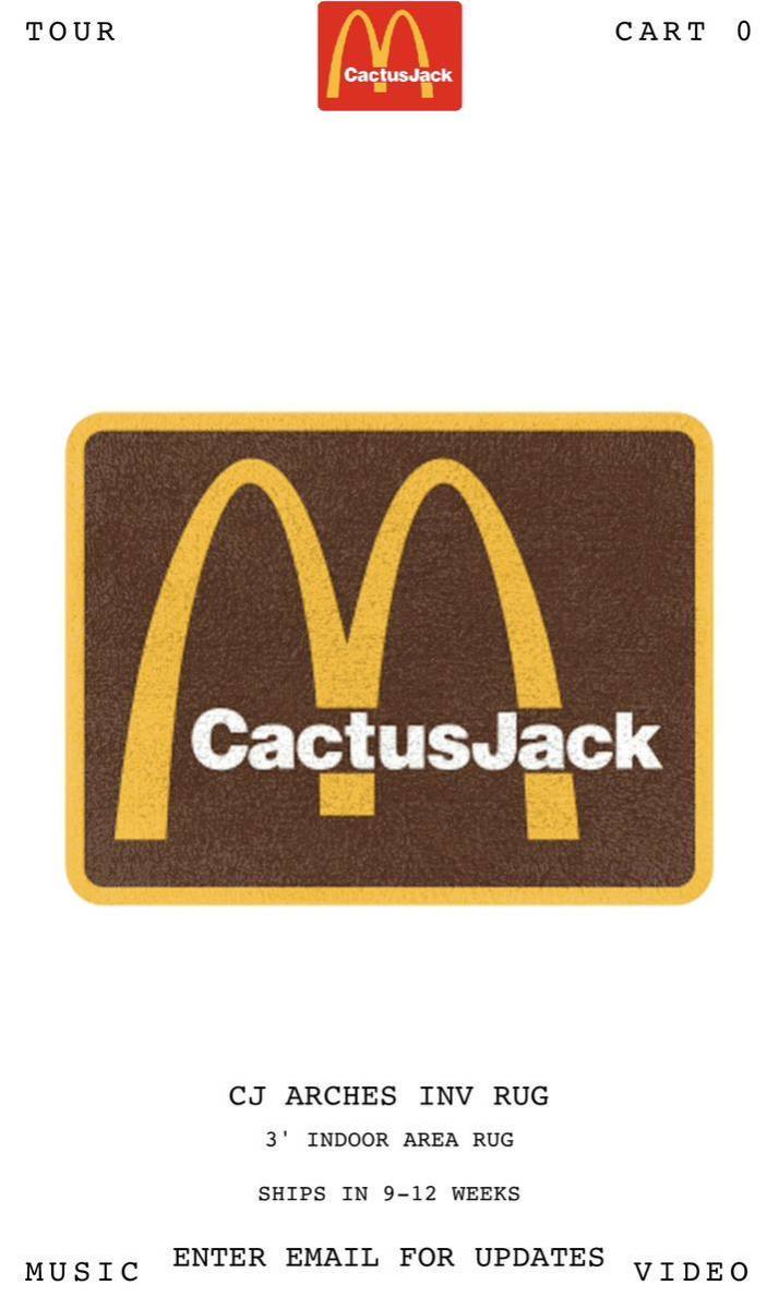 新品Travis Scott × McDonald CJ ARCHES INV RUG Cactus Jack トラヴィススコット カクタスジャック マクドナルド ラグマット ラグ