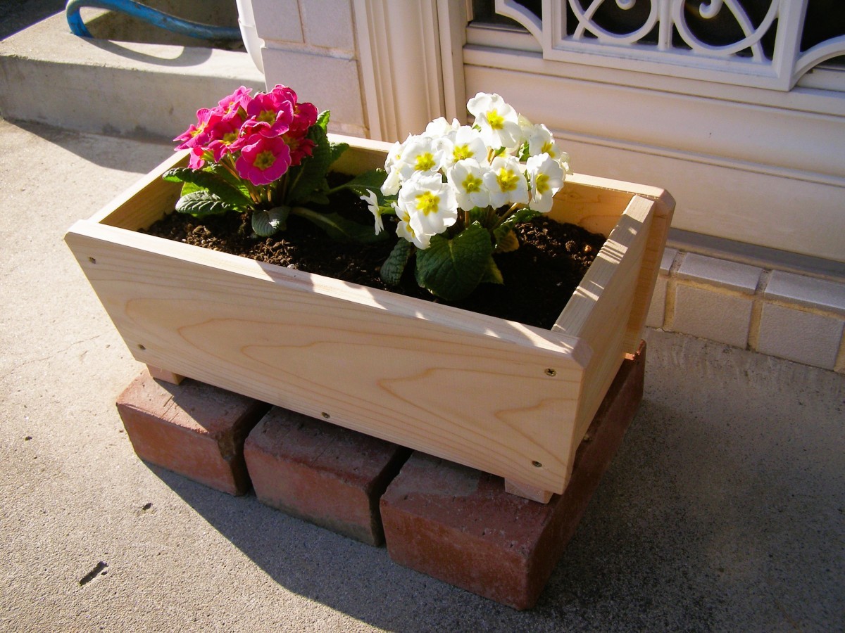  wooden .. . planter plant pot M size ( width 36cm× depth 17cm× height 13cm)