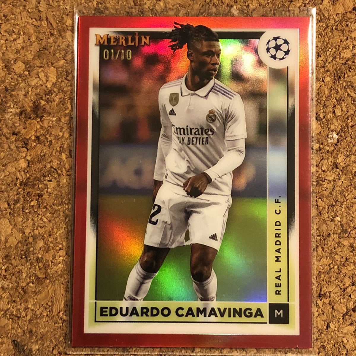 1st No. 2022-23 Merlin Chrome Orange Mojo Refractor Eduardo Camavinga /10 Real Madrid_画像1