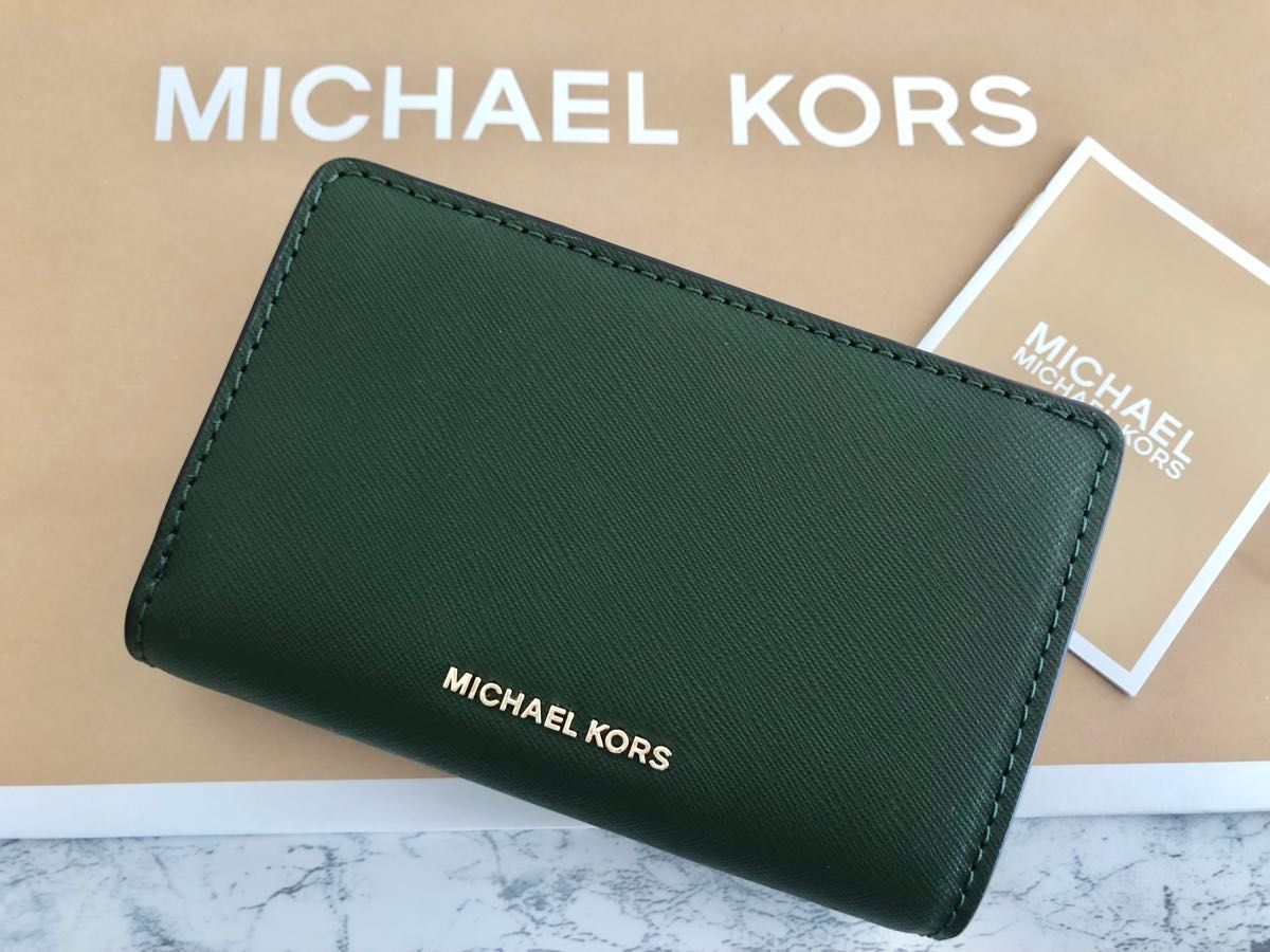 MICHAEL KORS 折り財布　二つ折り財布 アマゾングリーン　新品