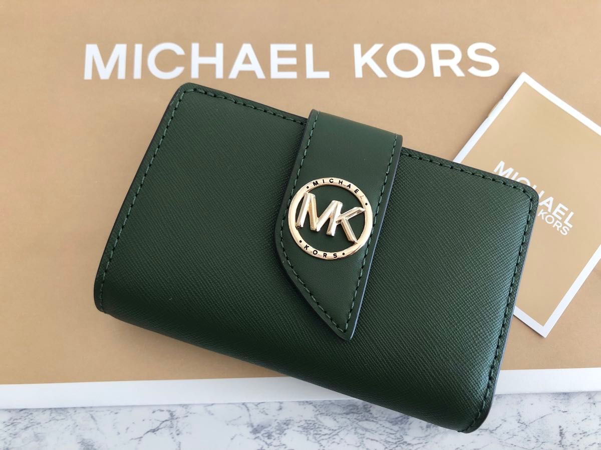 MICHAEL KORS 折り財布　二つ折り財布 アマゾングリーン　新品