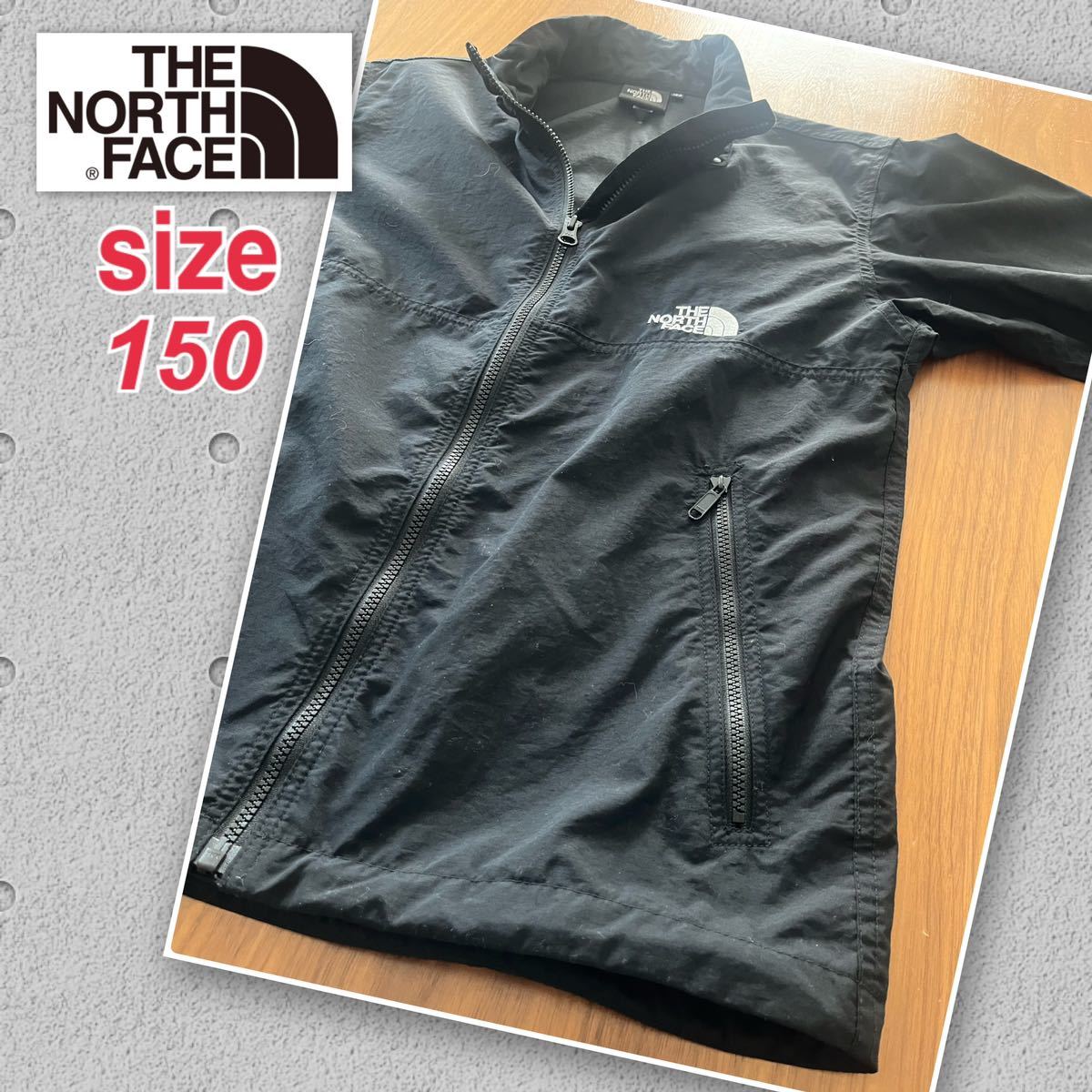 THE NORTH FACE ノースフェイス マウンテン ジャケット ブラック 150サイズ レディースSサイズ相当 薄手 パーカー無し 身長150cmの女性着用_画像4