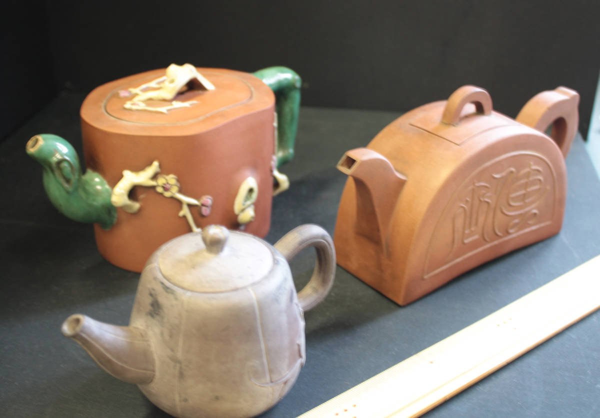 中國文物　古陶磁器　宜興砂壺　３種まとめて　ＹО_画像3