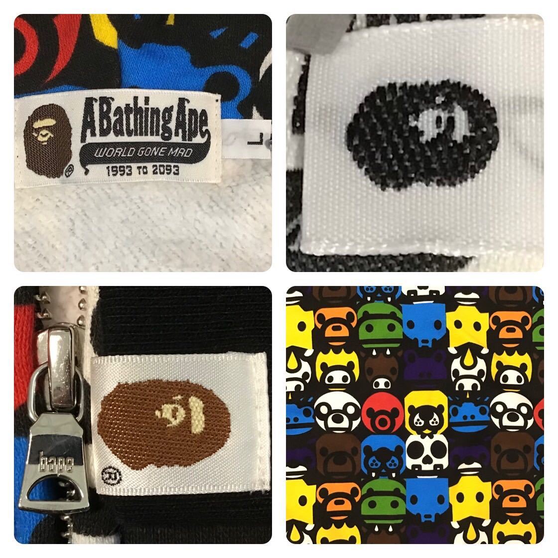 マイロ アニマル フルジップ パーカー Lサイズ a bathing ape BAPE sta full zip hoodie baby milo animal Safari エイプ ベイプ i2825_画像6