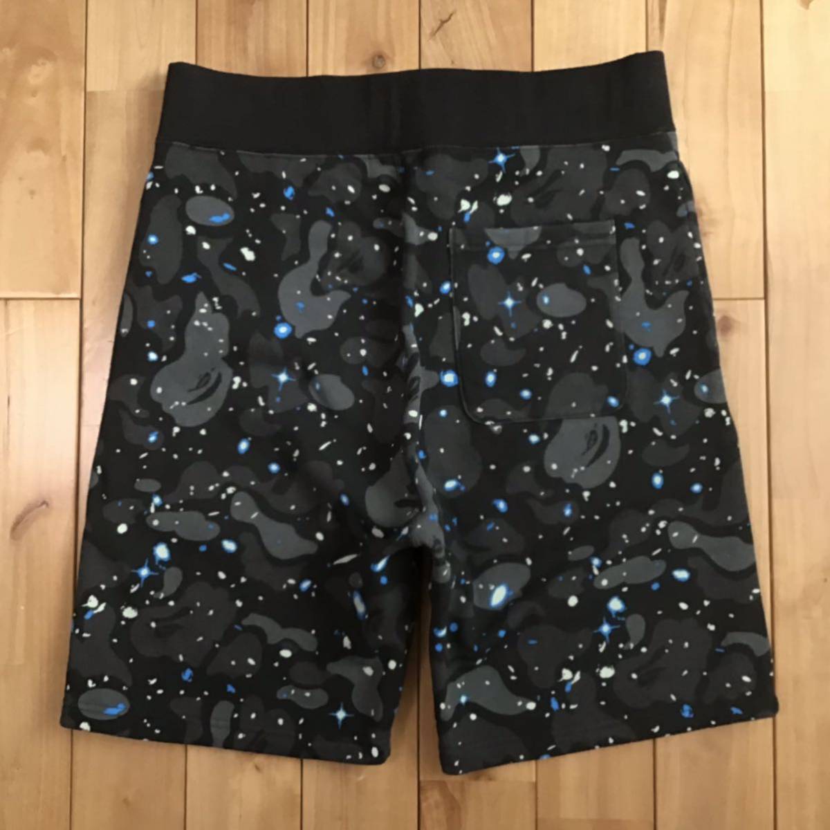 ★美品★ Space camo シャーク ハーフパンツ Lサイズ a bathing ape BAPE shark sweat shorts ショーツ エイプ ベイプ 迷彩 Galaxy i4575_画像3