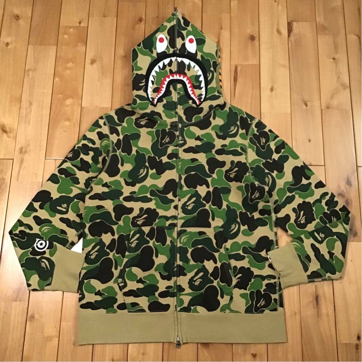 ABC camo green シャーク パーカー Lサイズ shark full zip hoodie a bathing ape BAPE エイプ ベイプ アベイシングエイプ ABCカモ z1944