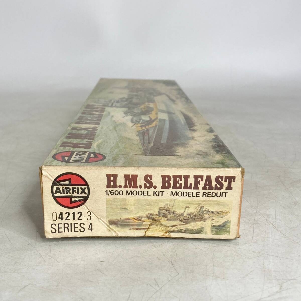  not yet constructed present condition goods plastic model AIRFIX air fixing parts H.M.S BELFAST England navy Town class light ... bell fast 1/600 England 