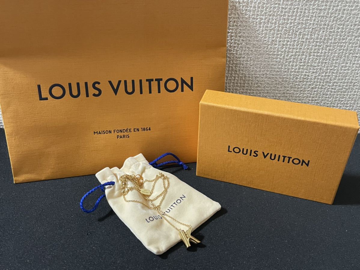 LOUIS VUITTON　ルイヴィトン　M61066　LV＆ME　K　ネックレス　ゴールド　箱付属_画像1