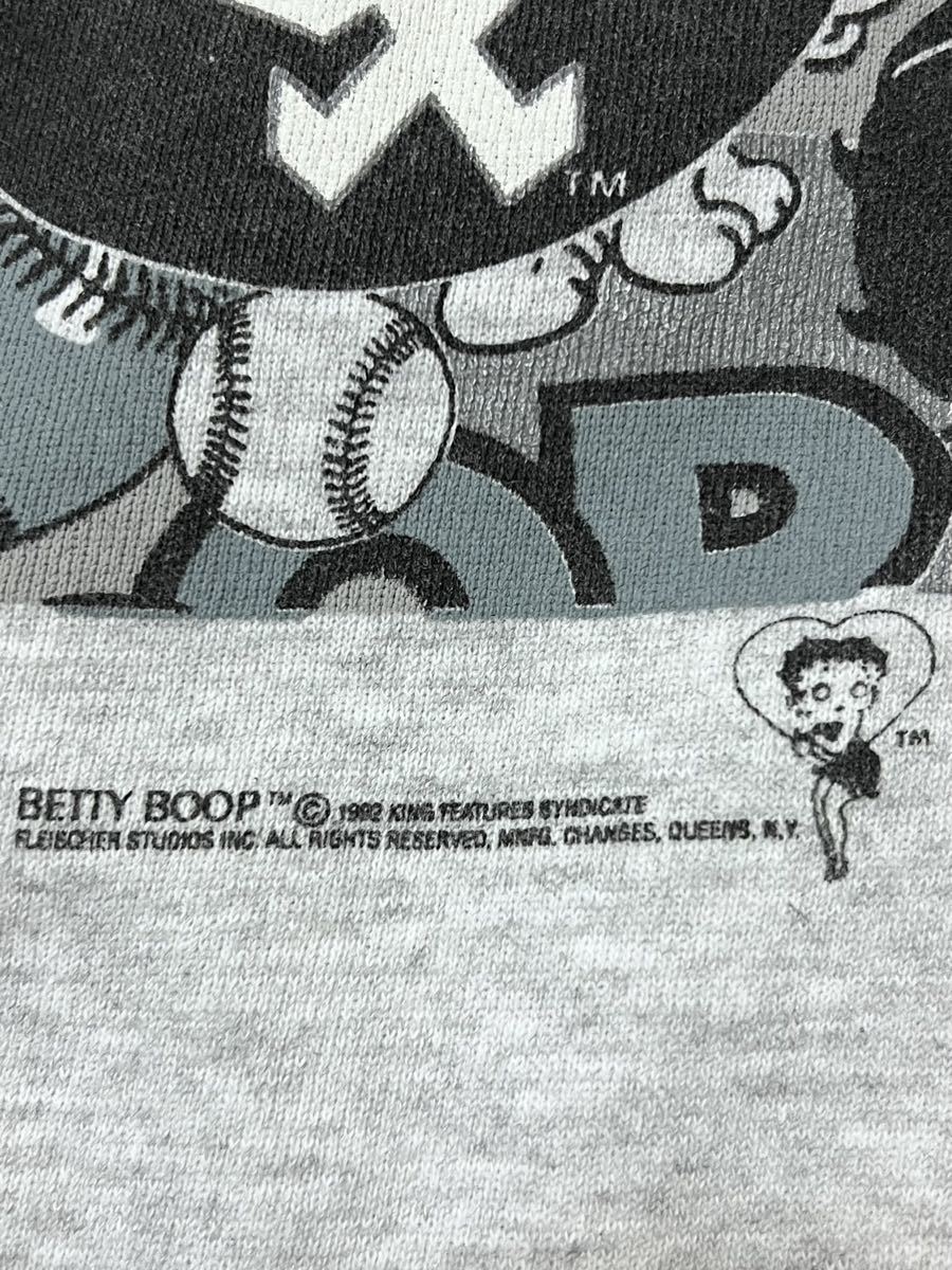 90s' USA製 ベティちゃん Betty Boop ホワイトソックス ビンテージ スウェット トレーナー L MLB_画像5