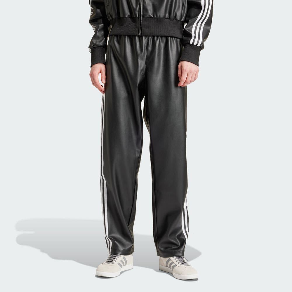 即決★完売XLブラック人気adidas Originals新品ファイヤーバード フェイクレザー トラックパンツ★Y2K黒トラックスーツ/ジャケットも出品中