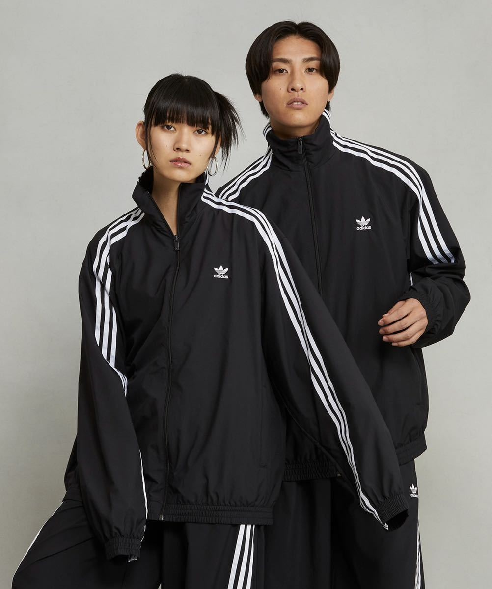 即決★完売★Sブラック入手困難adidas Originals新品ADILENIUMオーバーサイズトラックトップ★Y2Kジャージ黒トラックジャケット/BALENCIAGA_画像9