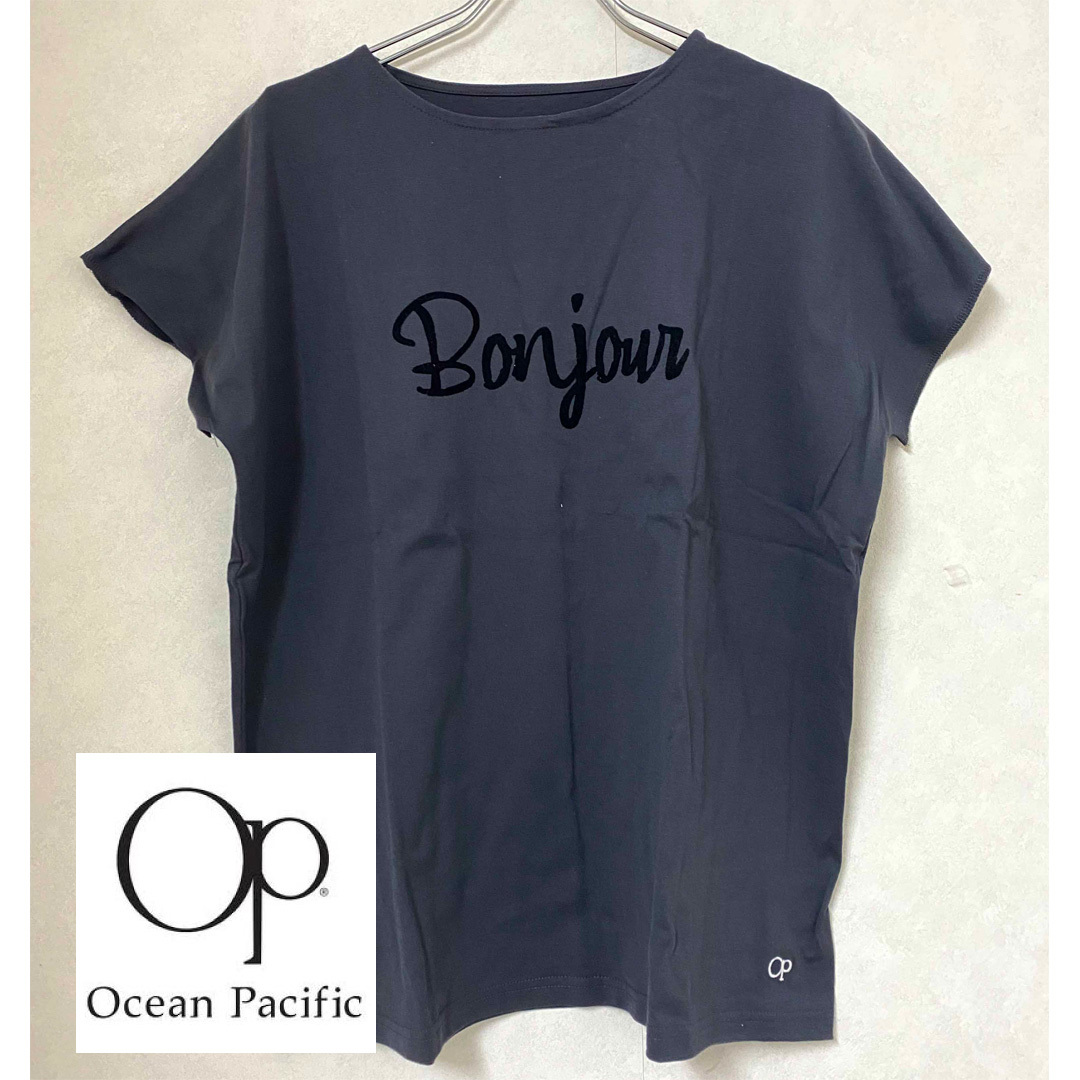 新品 L ★ Op オーシャンパシフィック レディース 半袖 ロゴ Tシャツ グレー Ocean Pacific オーバーサイズ ビッグ ゆったり アメカジ_画像1